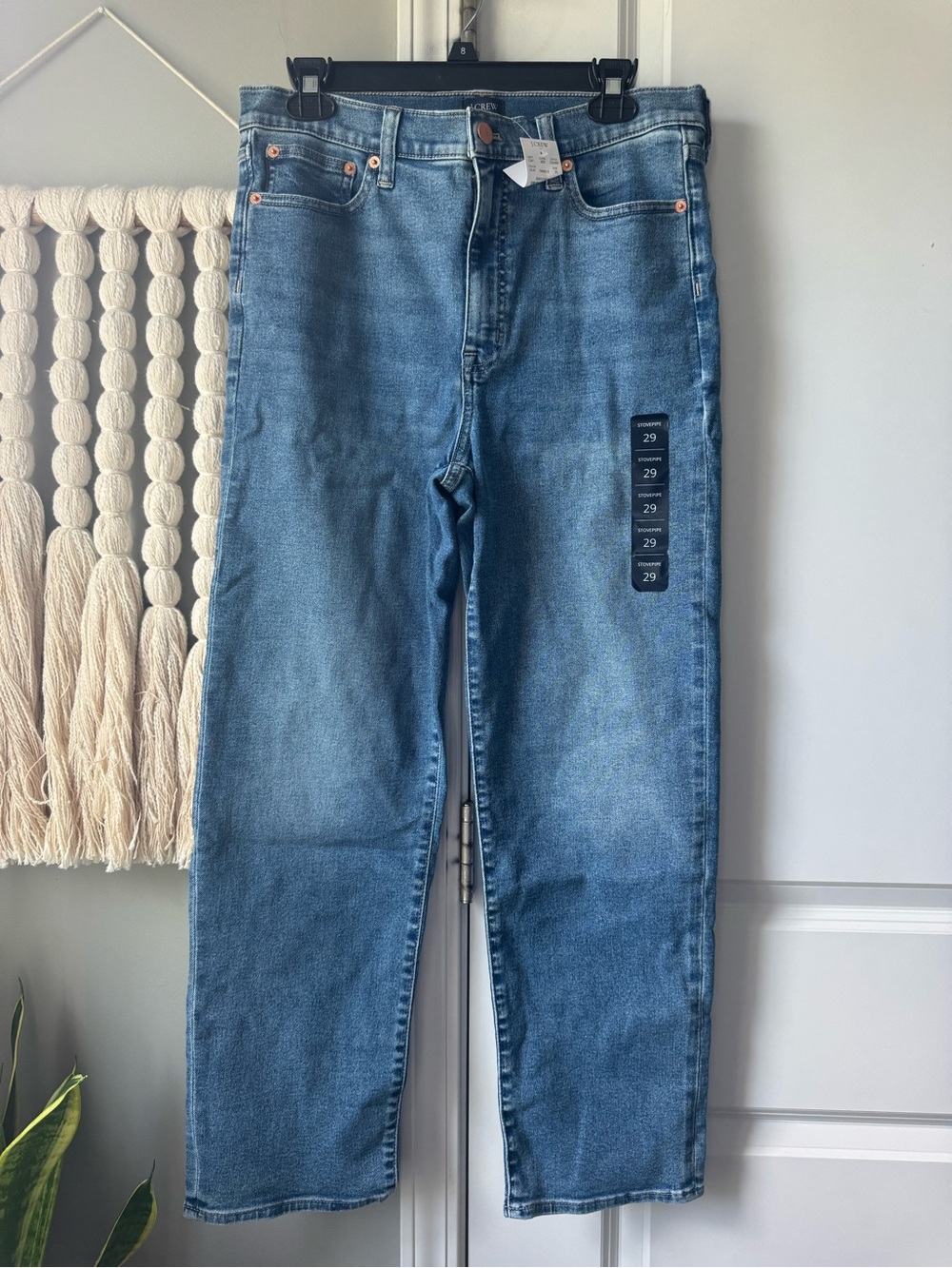 NWT J Crew stovepipe straight jeans size 29